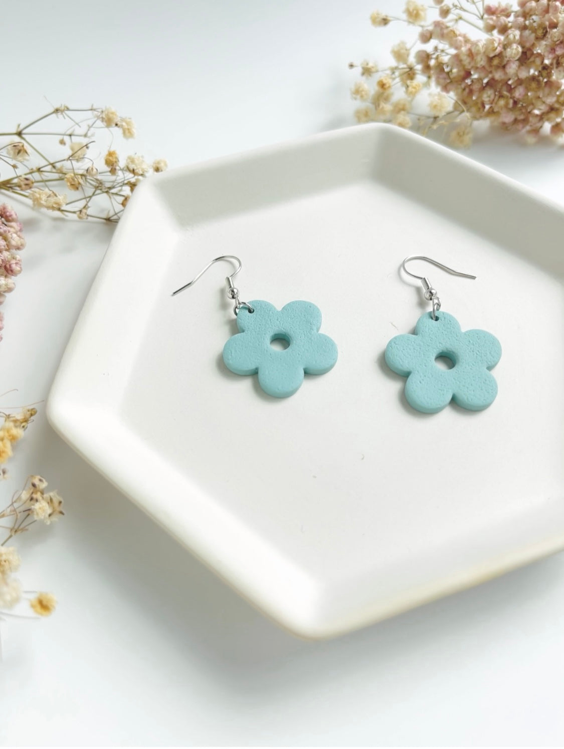 7. Floral Clay Earrings