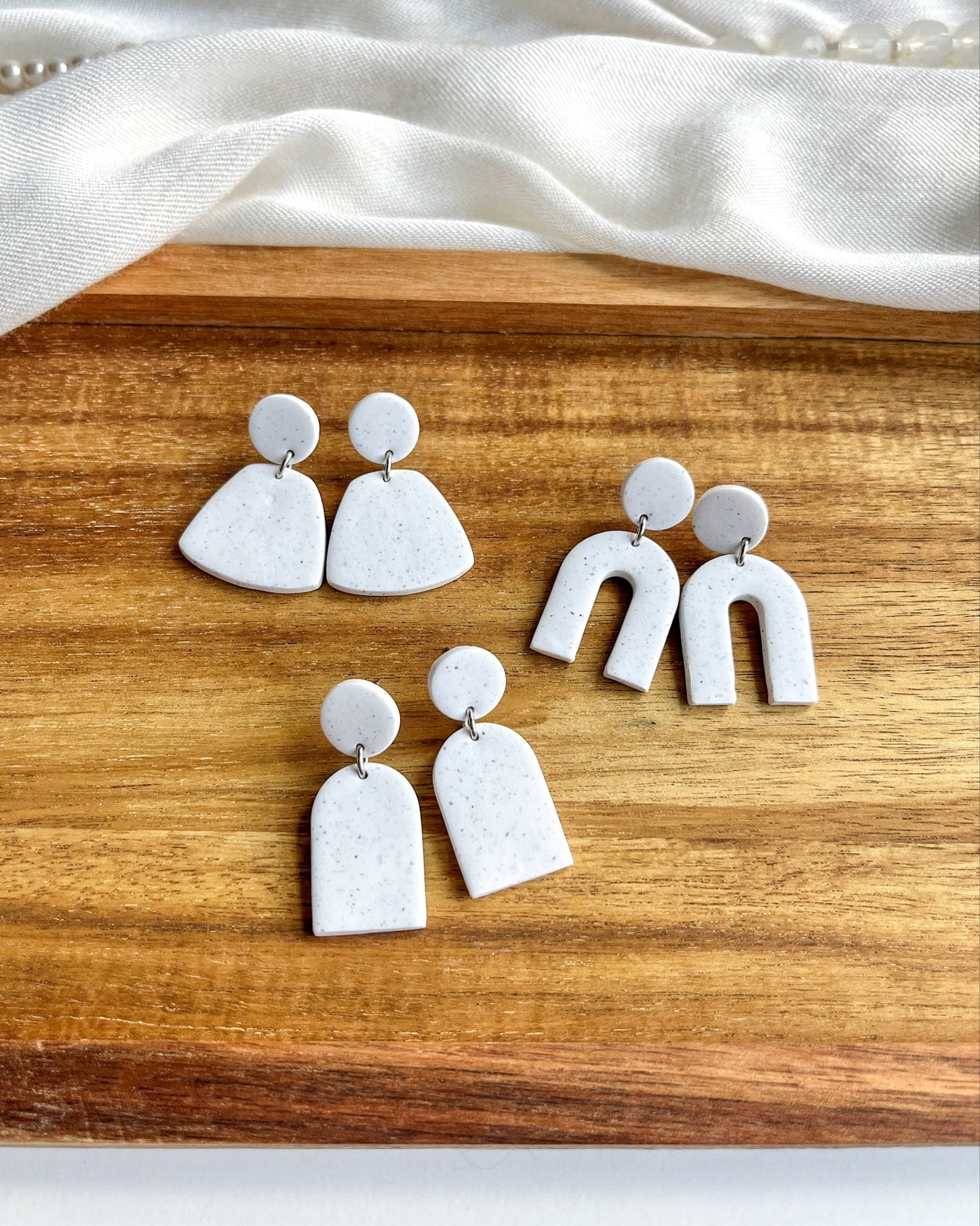1.0 - Geometric shapes Polymer Clay Earrings, modern, minimalist aesthetic