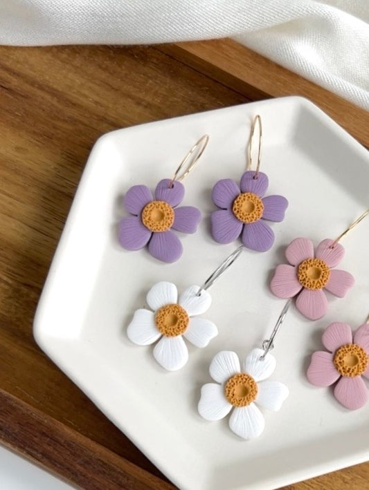 1. Spring Flowers earrings, hoop jewelry