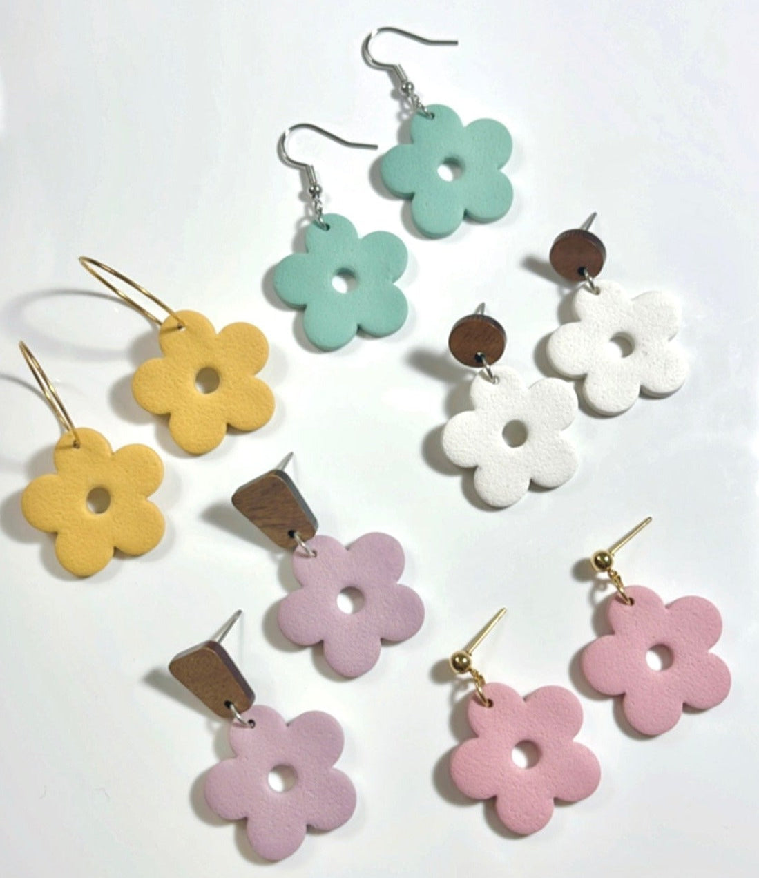 7. Floral Clay Earrings