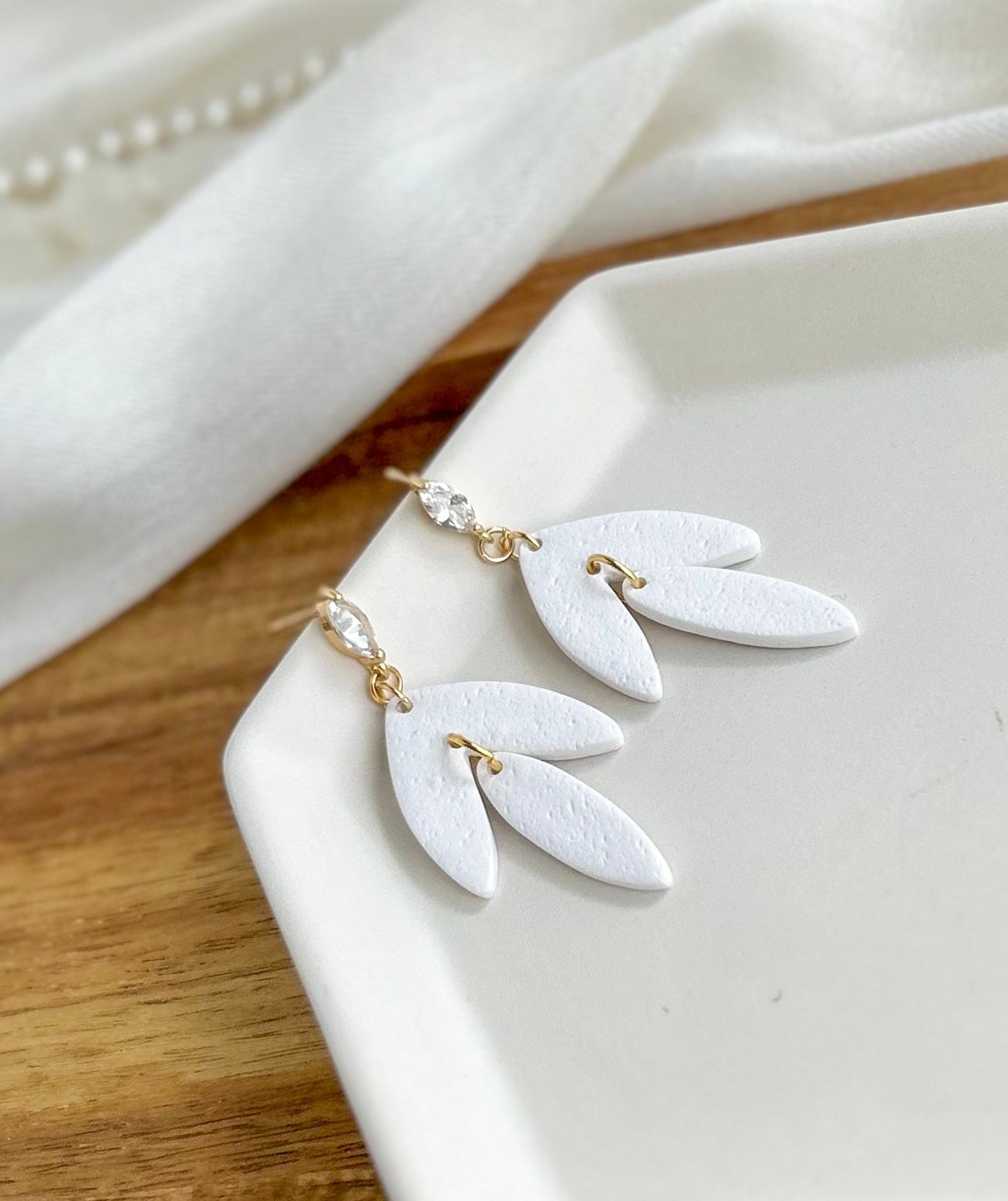 3. Jasmine - handmade elegant polymer clay earring
