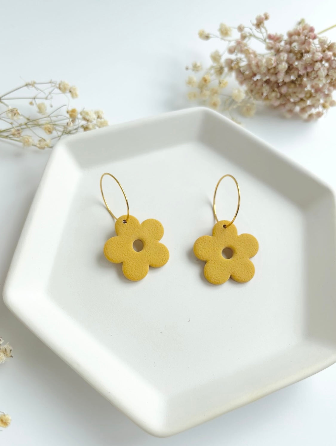 7. Floral Clay Earrings