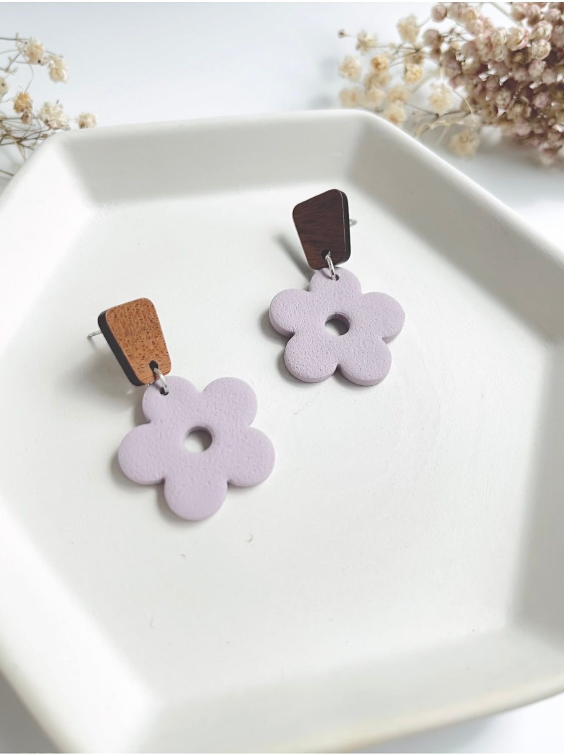 7. Floral Clay Earrings