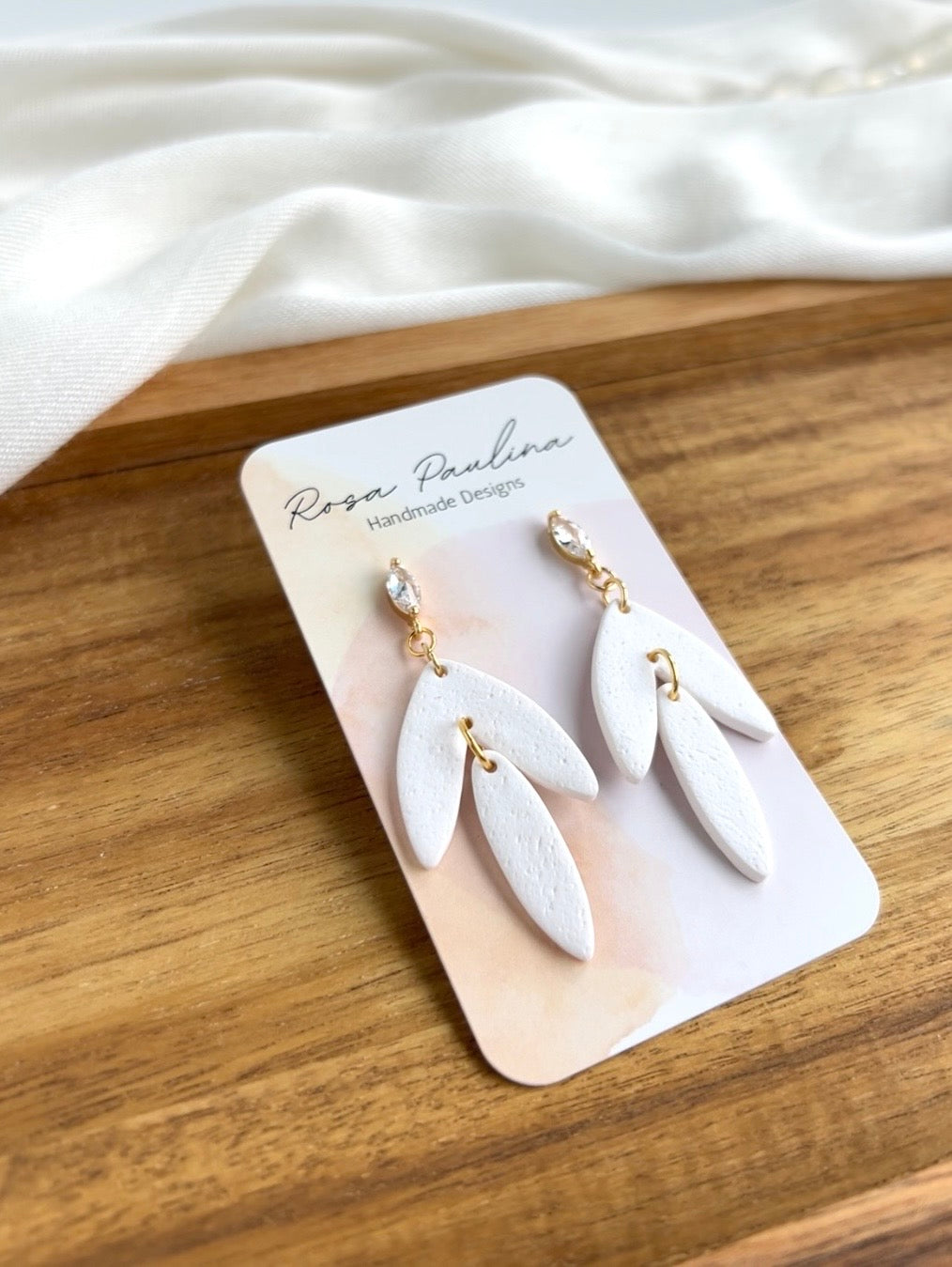 3. Jasmine - handmade elegant polymer clay earring