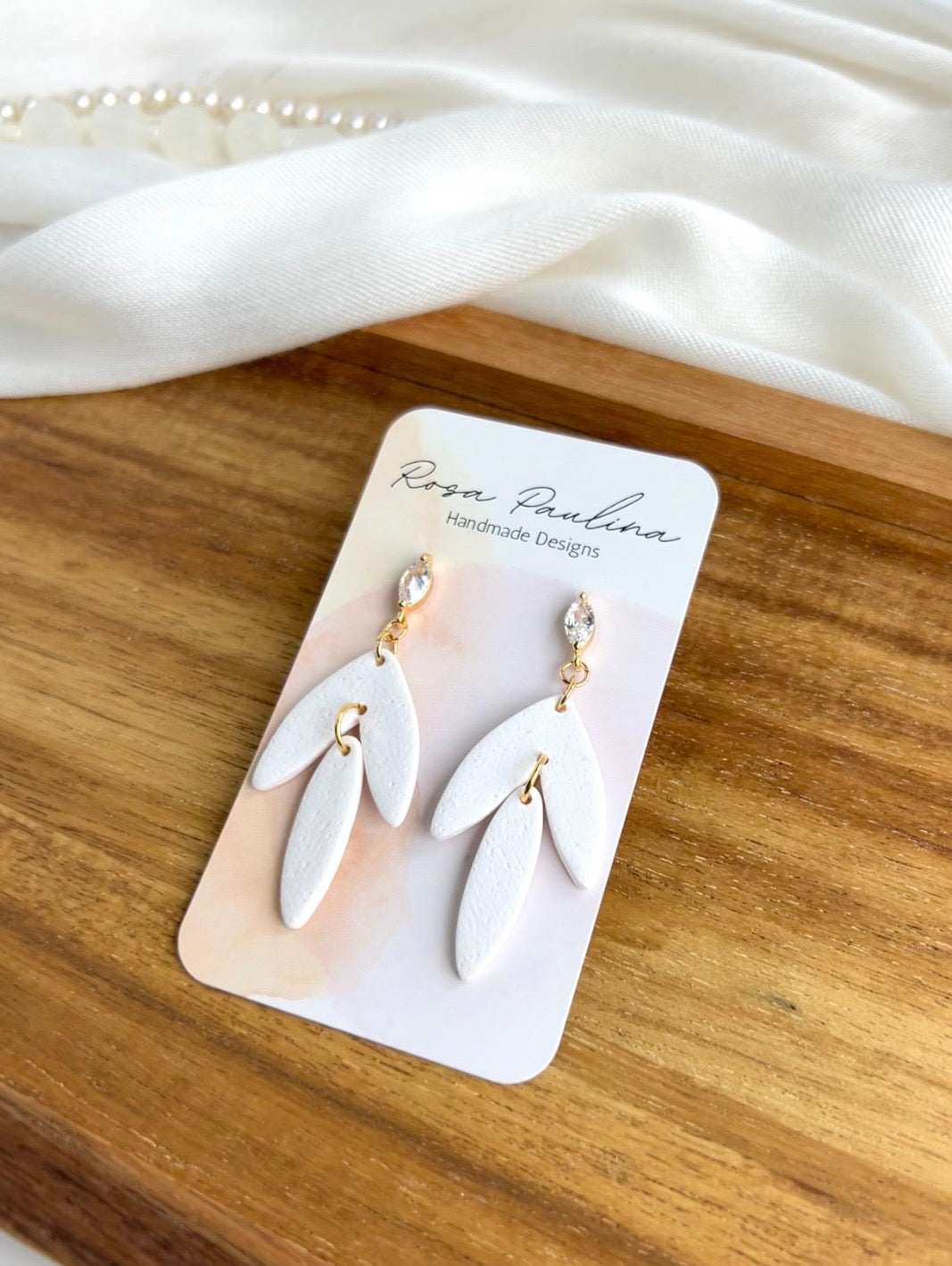 3. Jasmine - handmade elegant polymer clay earring