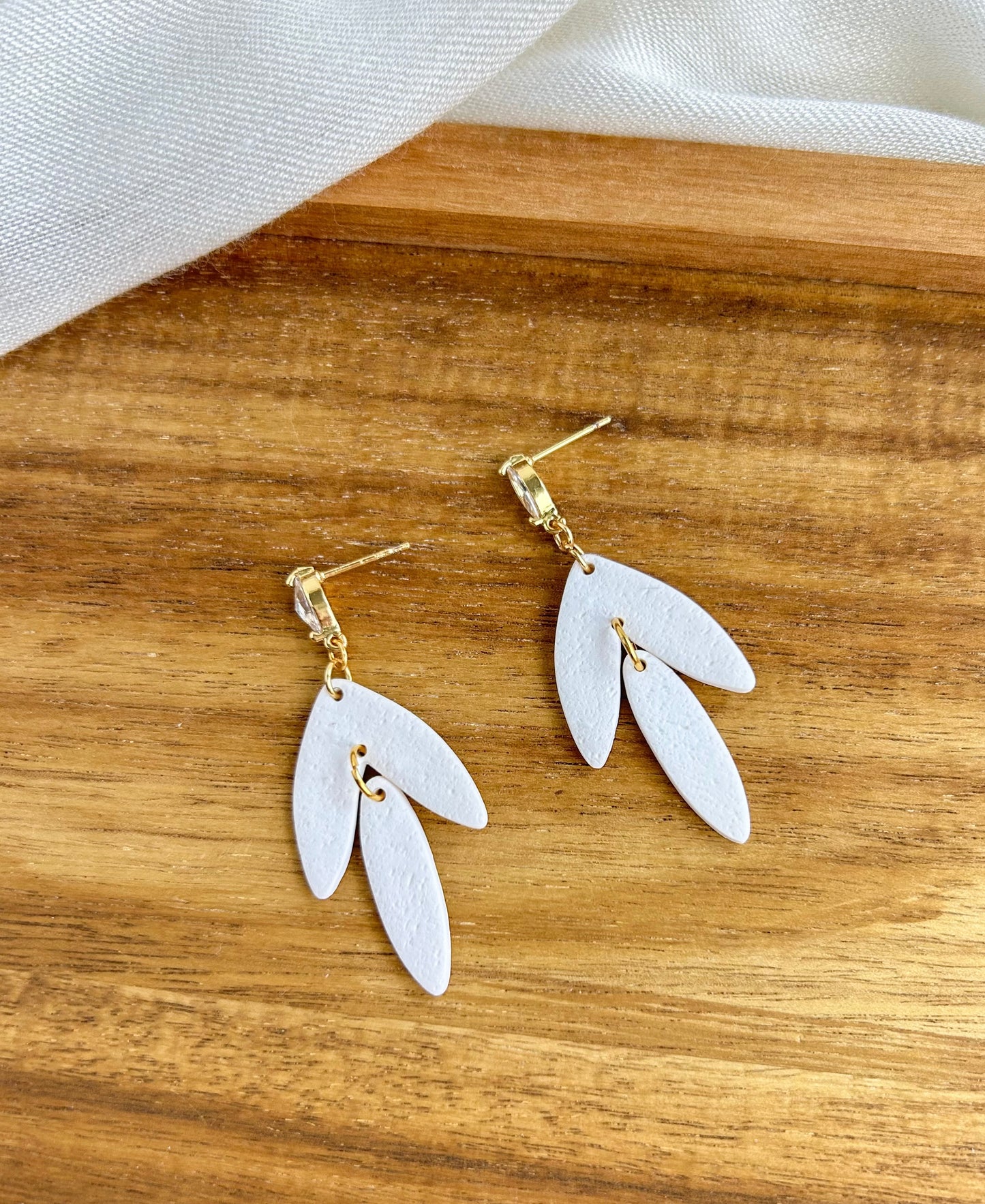 3. Jasmine - handmade elegant polymer clay earring