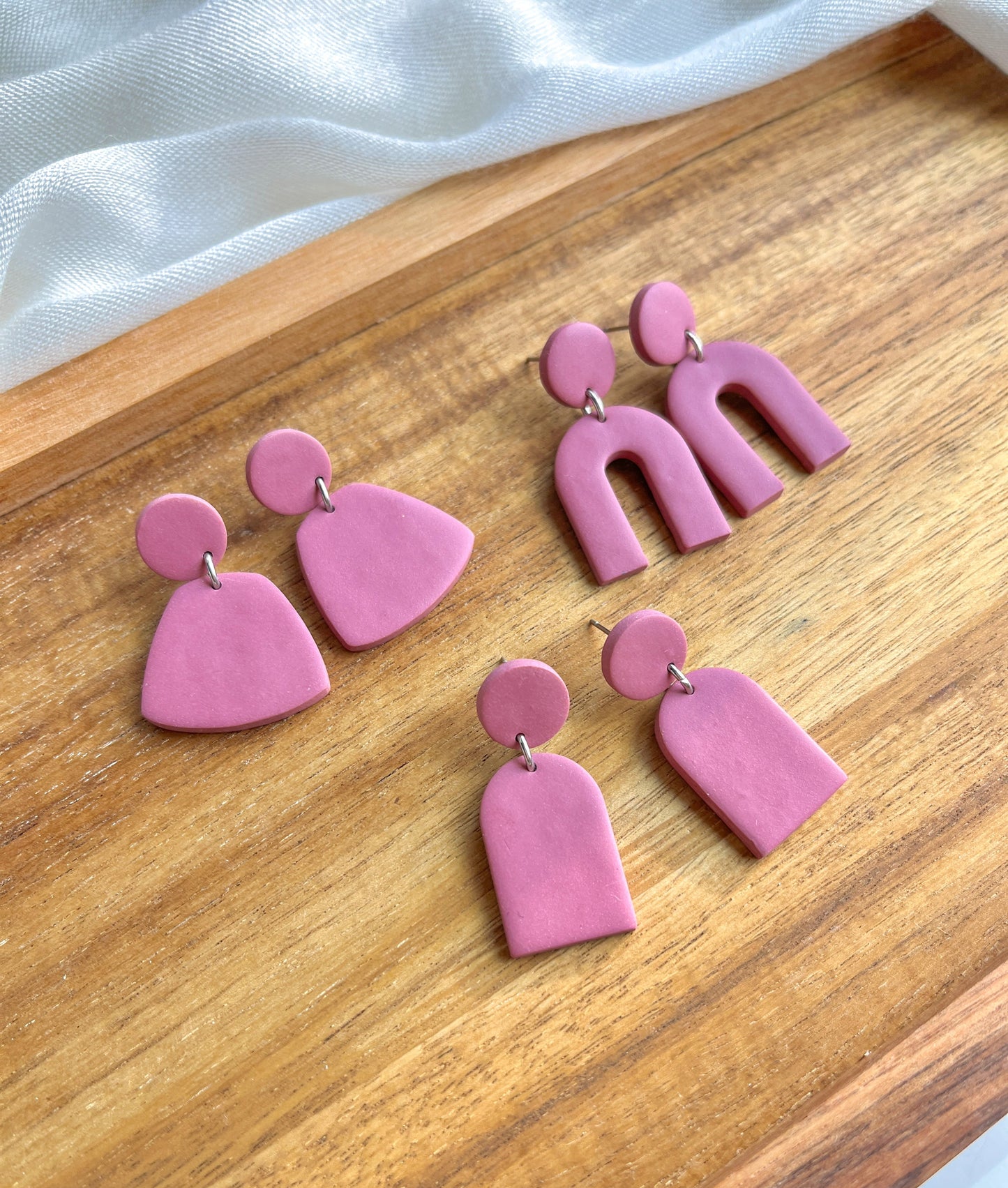 1.0 - Geometric shapes Polymer Clay Earrings, modern, minimalist aesthetic