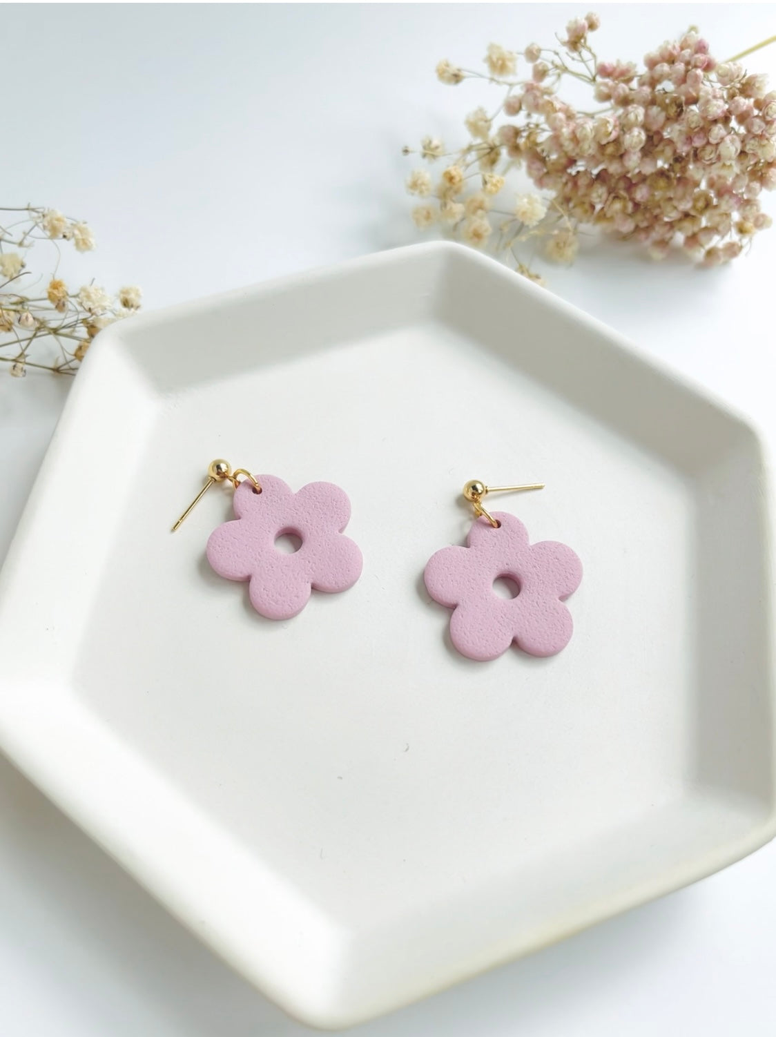 7. Floral Clay Earrings