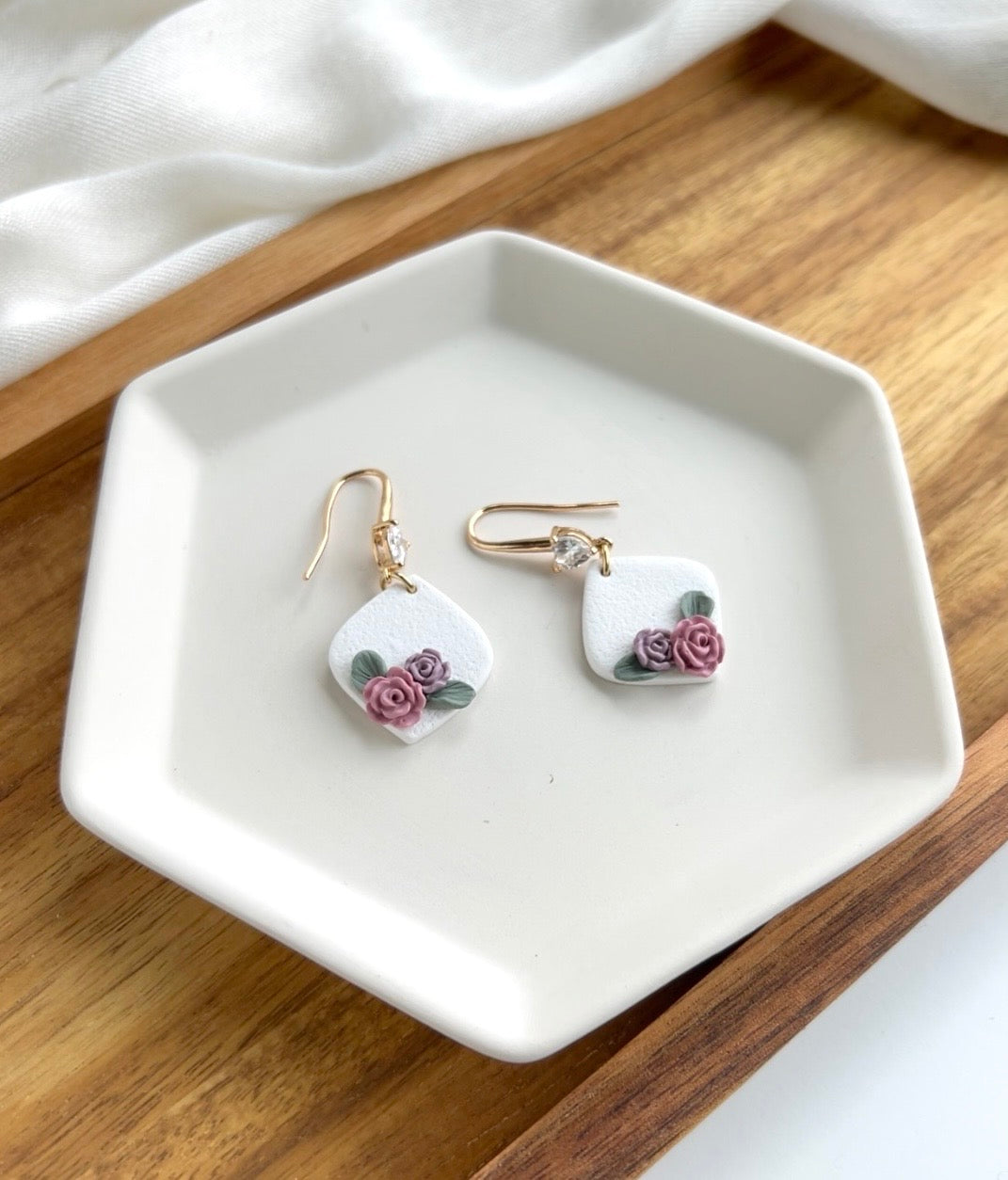 1. Amore - handmade elegant polymer clay earring