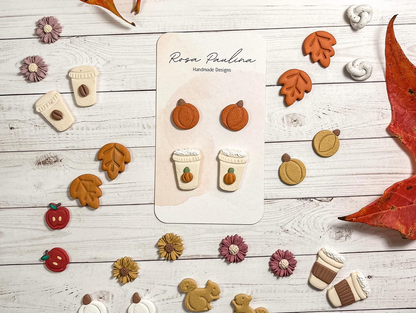 1.7 Fall Leaf, statement earrings, Fall jewelry, Studs, Clip on