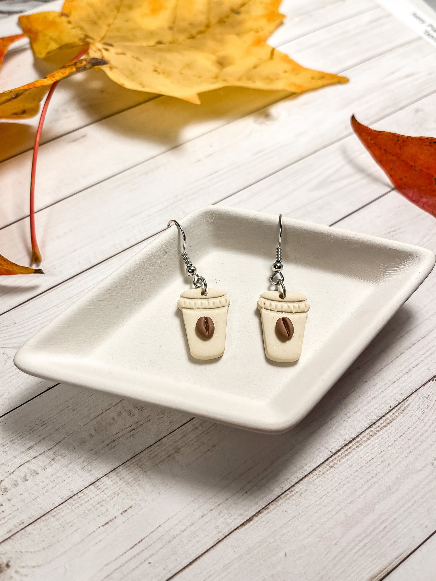 1.9 Latte cup studs, statement earrings, everyday wear
