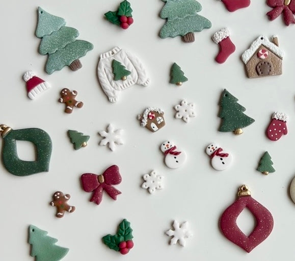 5. Christmas tree earrings, lightweight jewelry, polymer clay