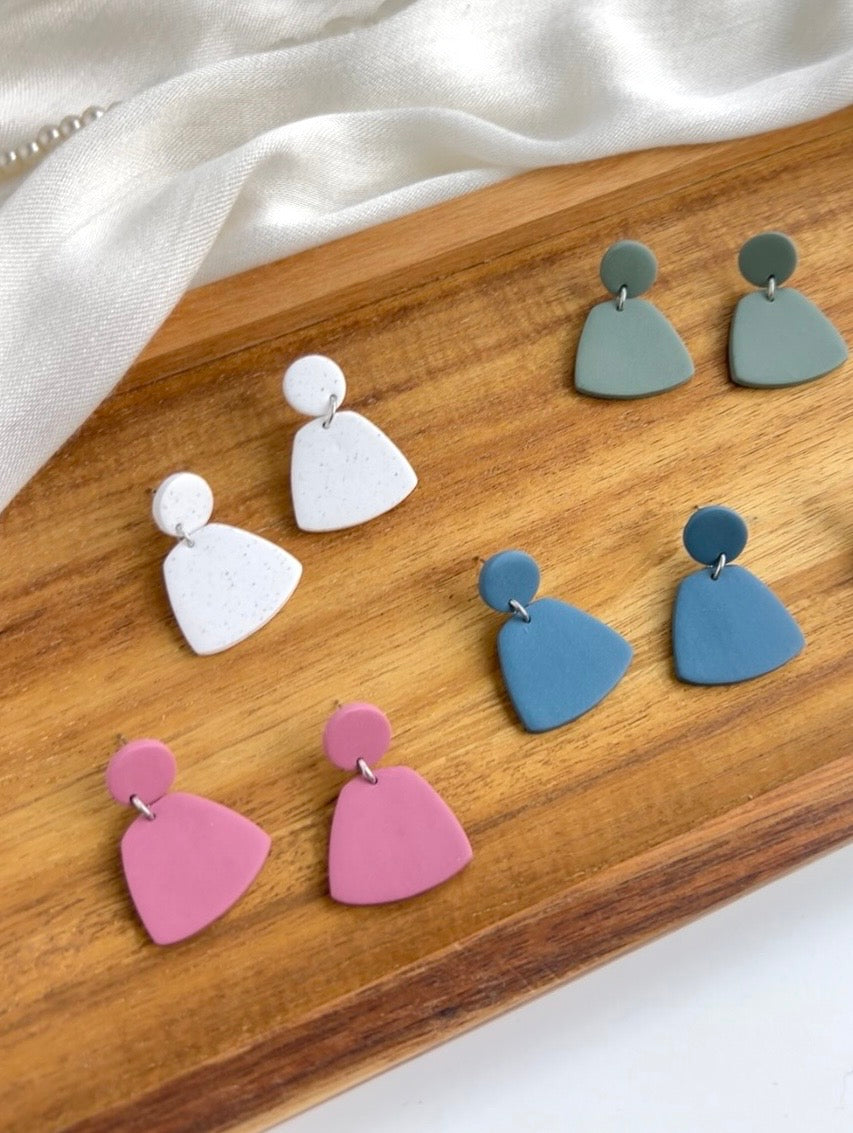 1.0 - Geometric shapes Polymer Clay Earrings, modern, minimalist aesthetic