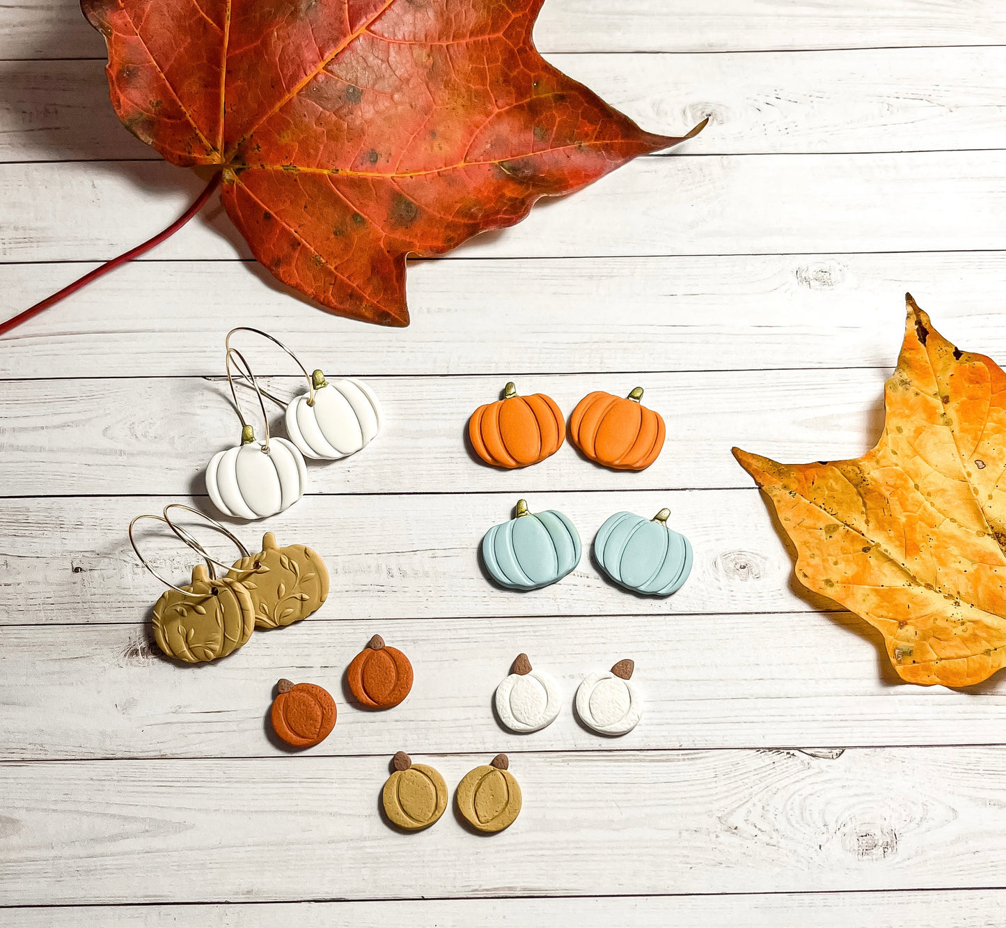 1.6 Fall Vibes Polymer Clay Earrings - Lightweight Statement Jewelry for Her, pumpkin earrings