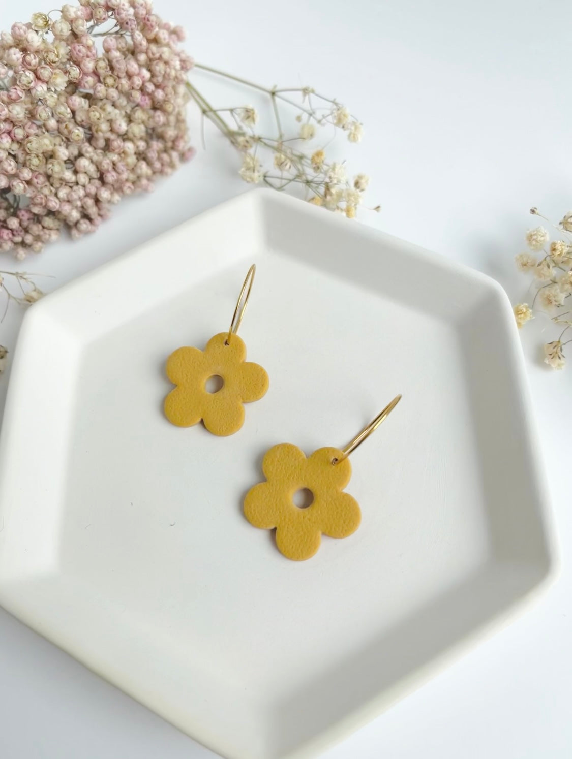 7. Floral Clay Earrings