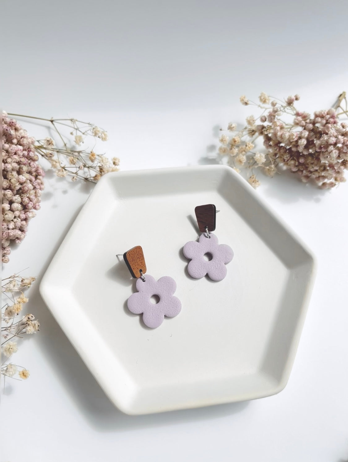 7. Floral Clay Earrings