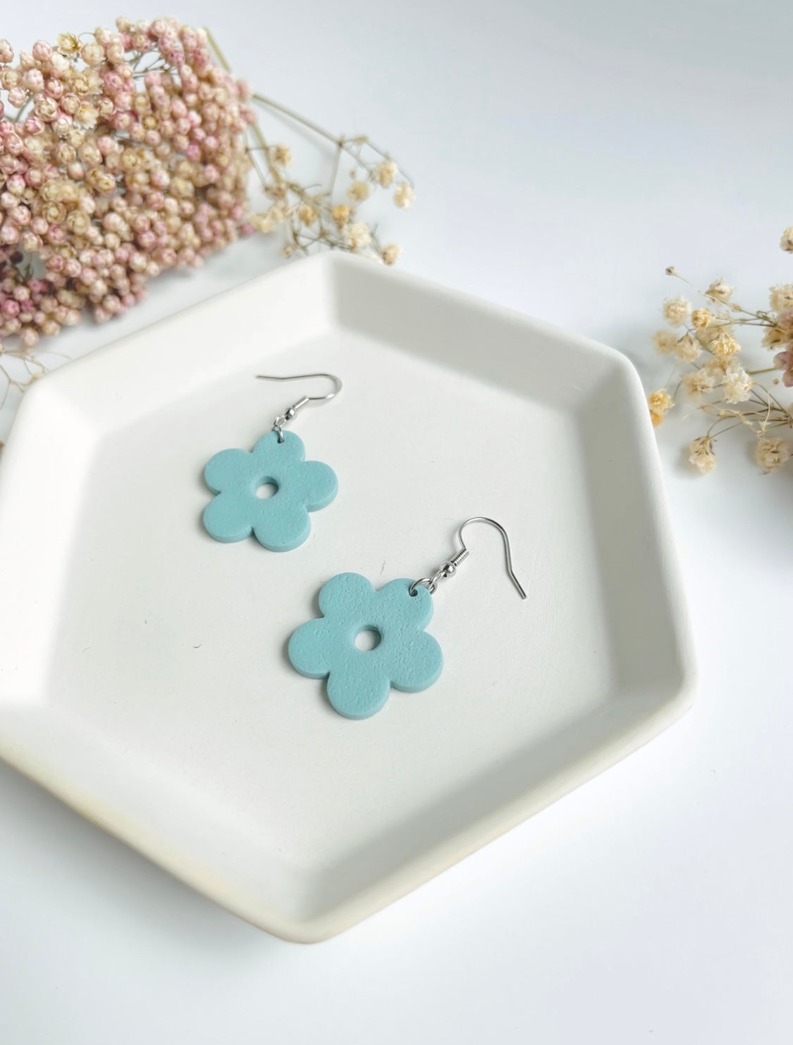 7. Floral Clay Earrings