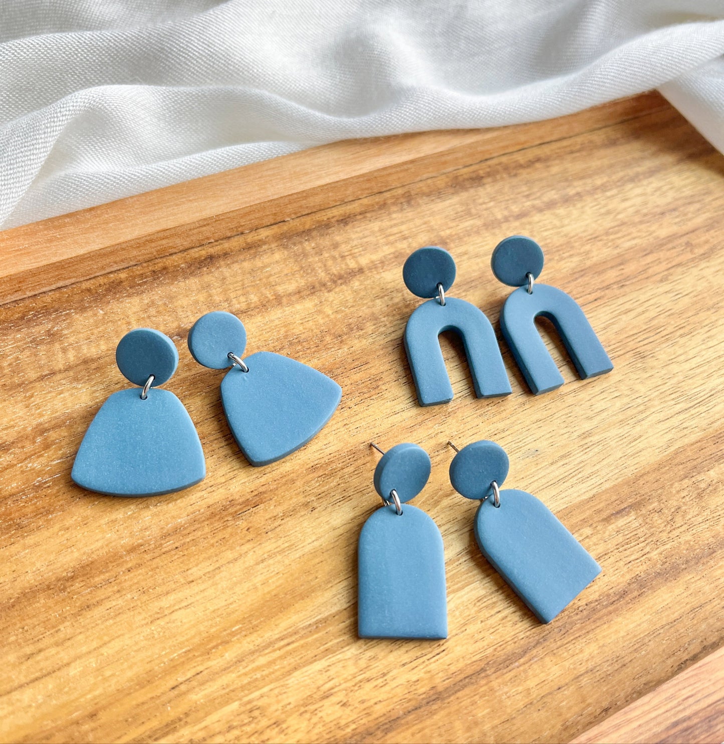 1.0 - Geometric shapes Polymer Clay Earrings, modern, minimalist aesthetic
