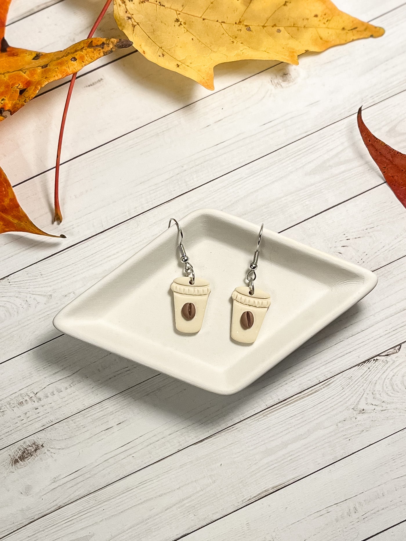 1.9 Latte cup studs, statement earrings, everyday wear