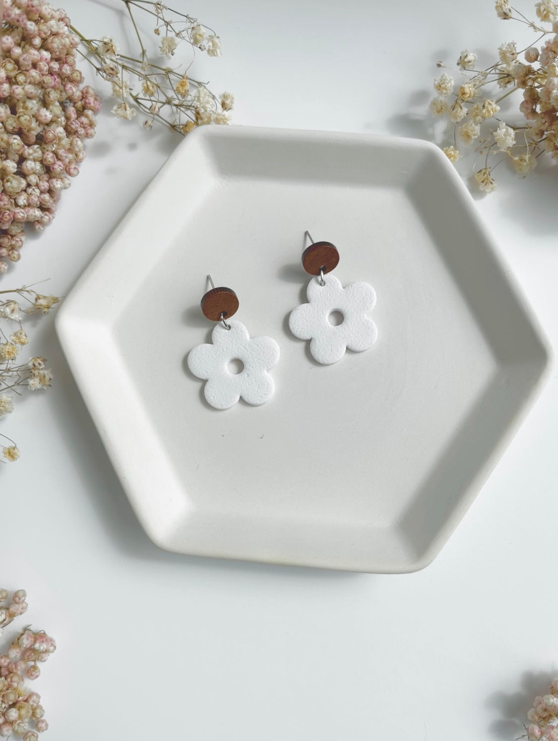 7. Floral Clay Earrings