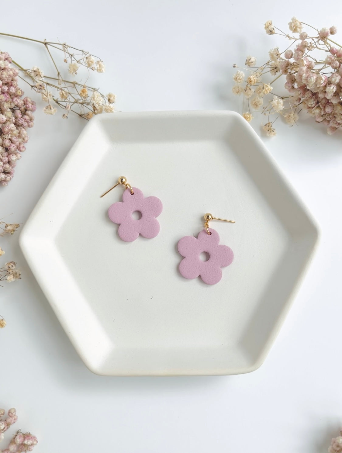 7. Floral Clay Earrings