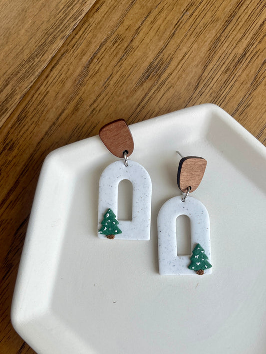 . Holiday earrings, handmade, polymer clay
