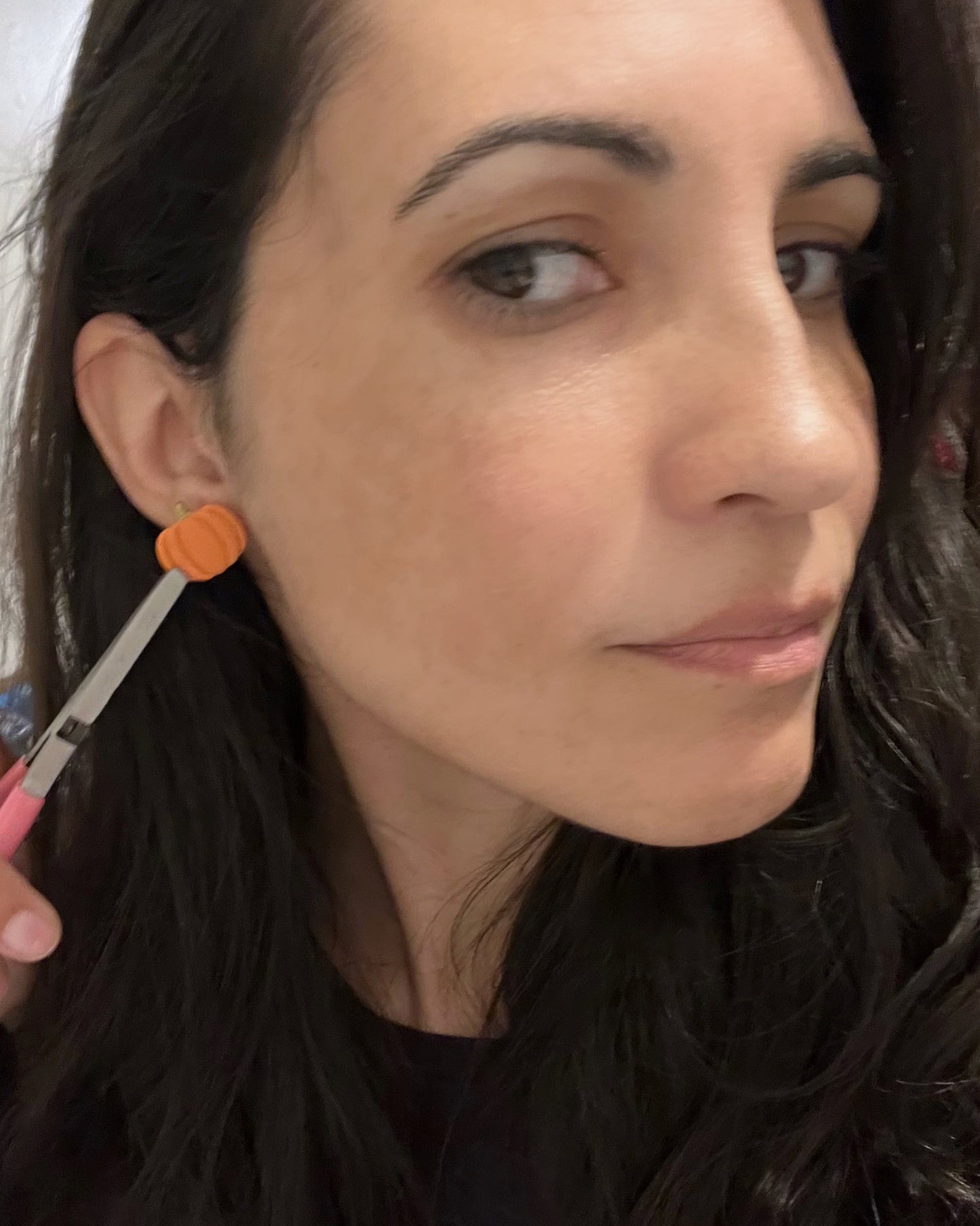 1.6 Fall Vibes Polymer Clay Earrings - Lightweight Statement Jewelry for Her, pumpkin earrings studs