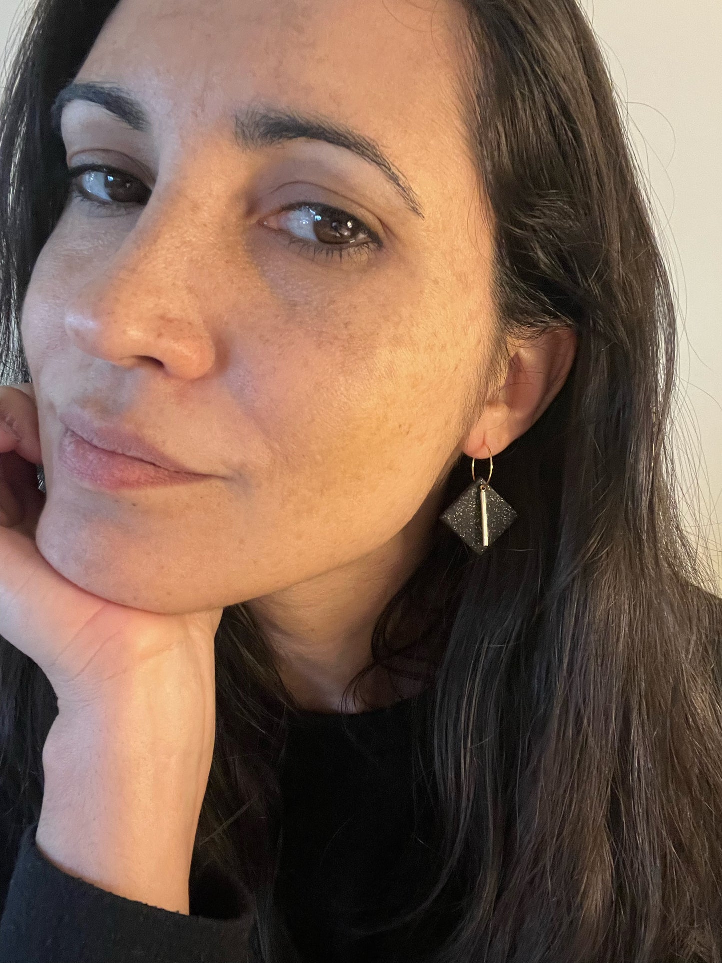 c.Midnight sparkly hoops