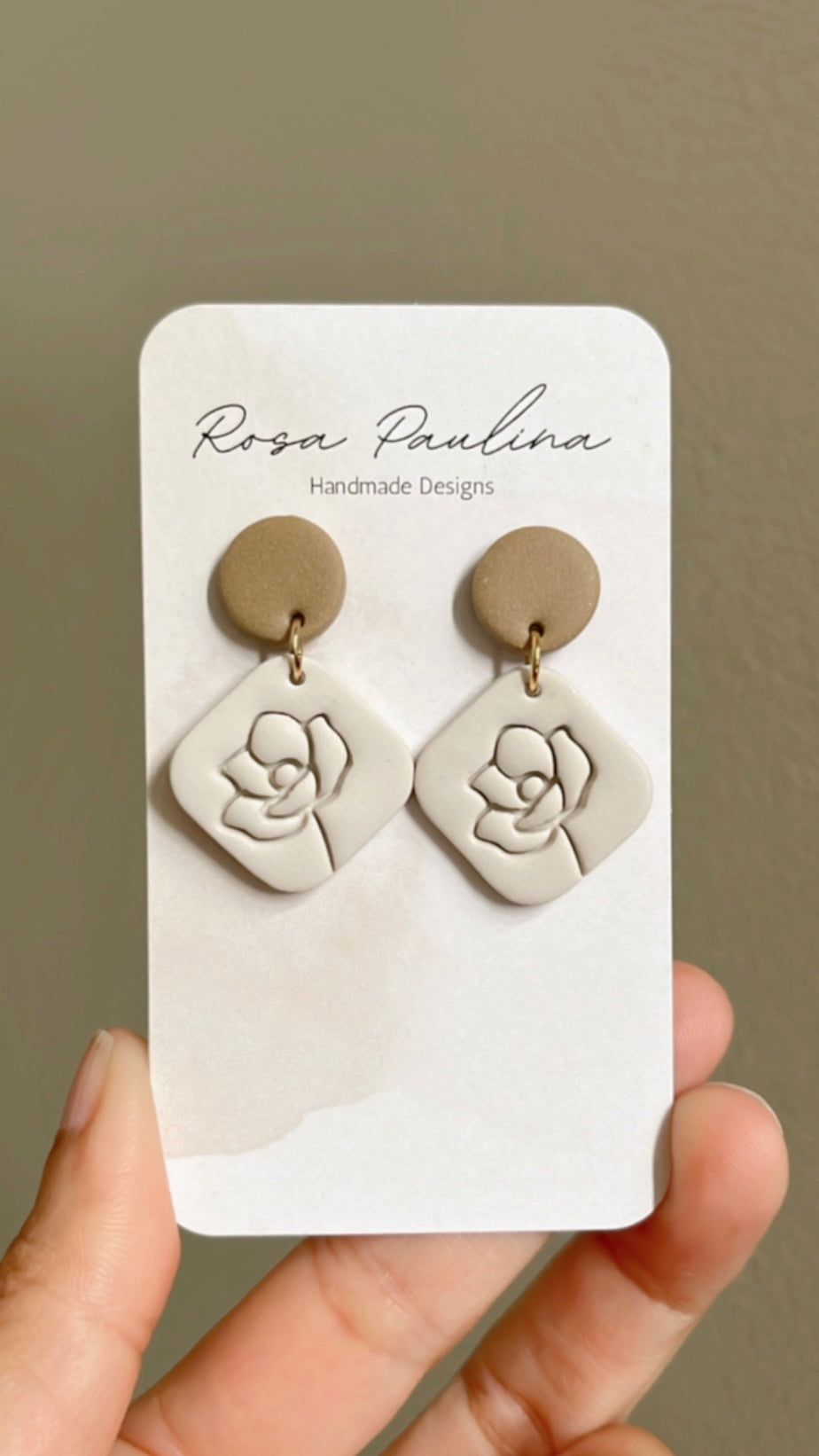 Polymer clay earring, Poppy flower