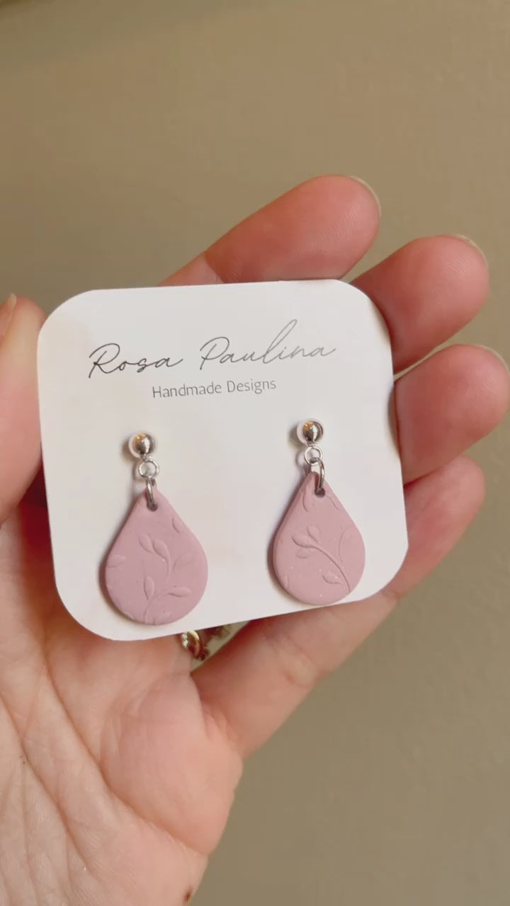 Dusty rose drop, lightweight earrings, everyday wear jewelry