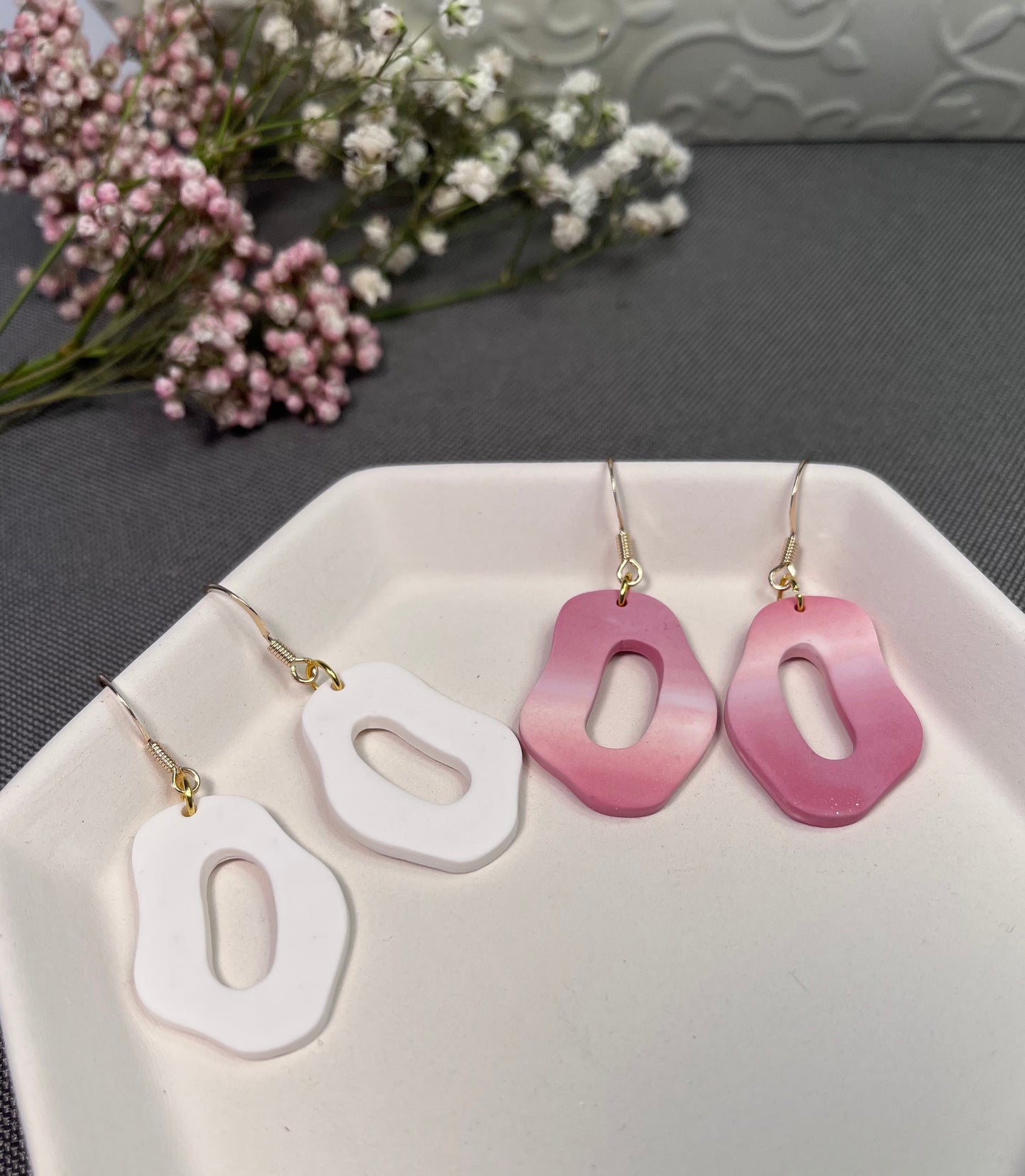 a. Organic shape earrings, lightweight earrings, everyday wear jewelry, statement earrings