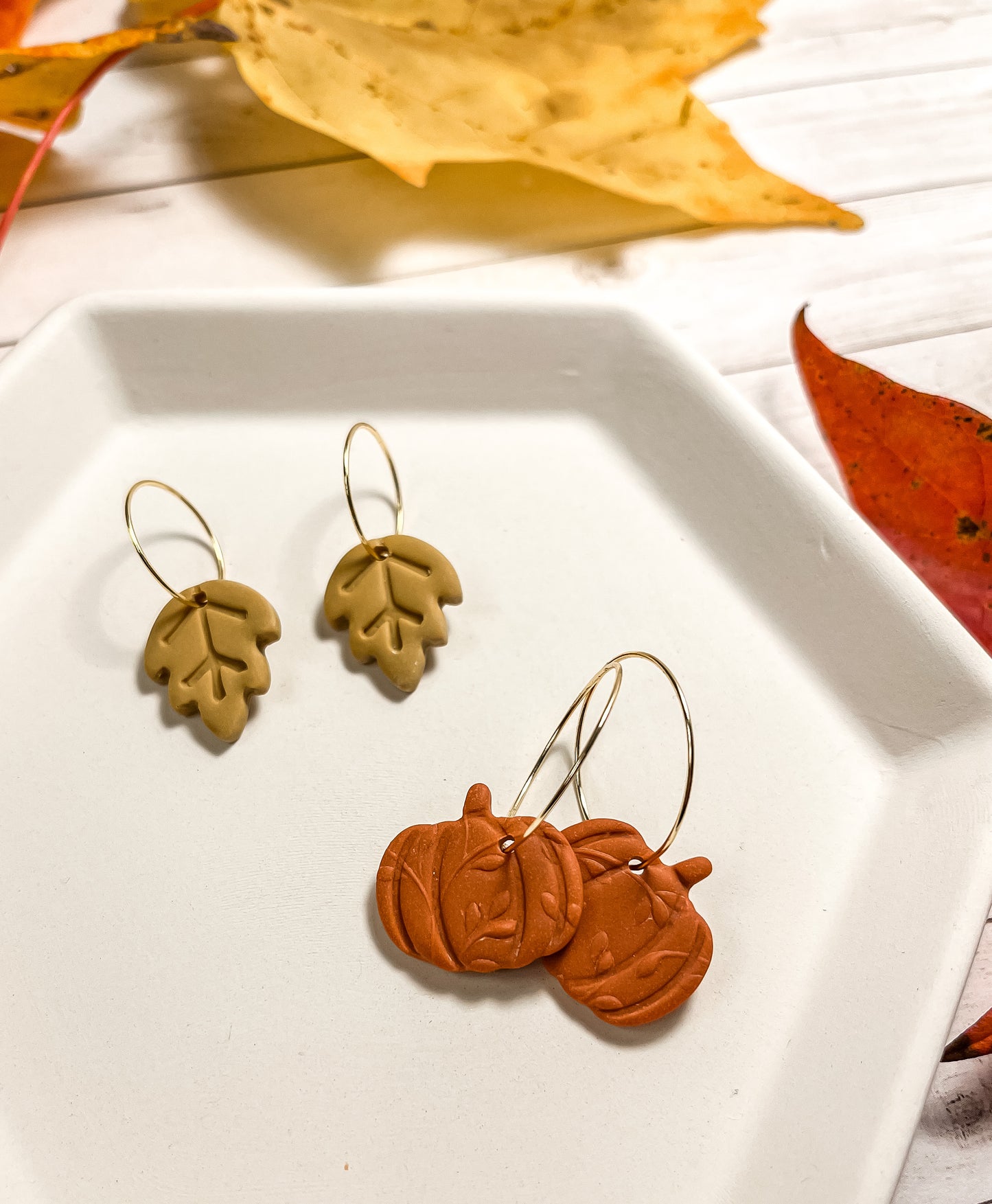 1.6 Fall Vibes Polymer Clay Earrings - Lightweight Statement Jewelry for Her, pumpkin earrings