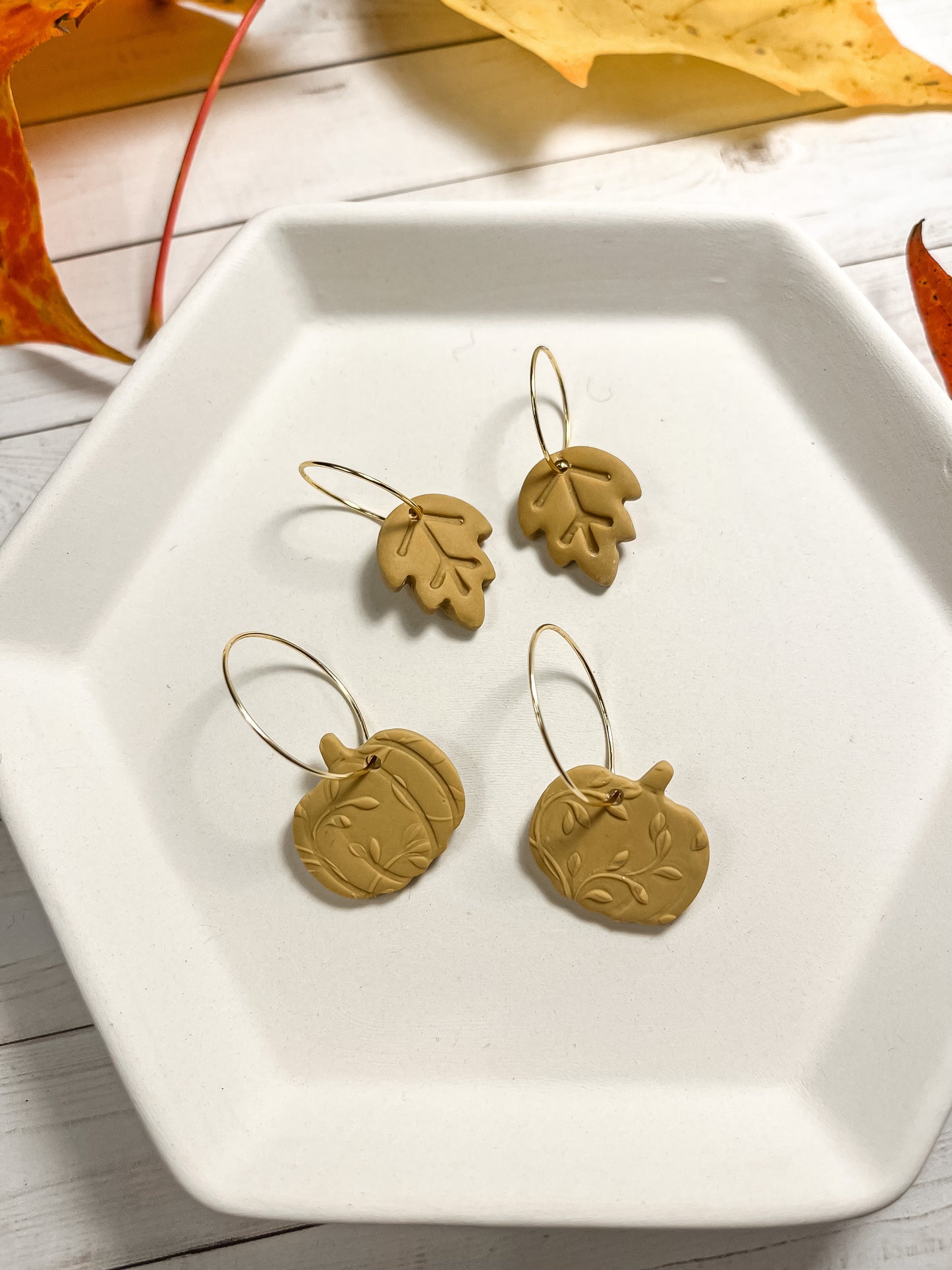 1.6 Fall Vibes Polymer Clay Earrings - Lightweight Statement Jewelry for Her, pumpkin earrings