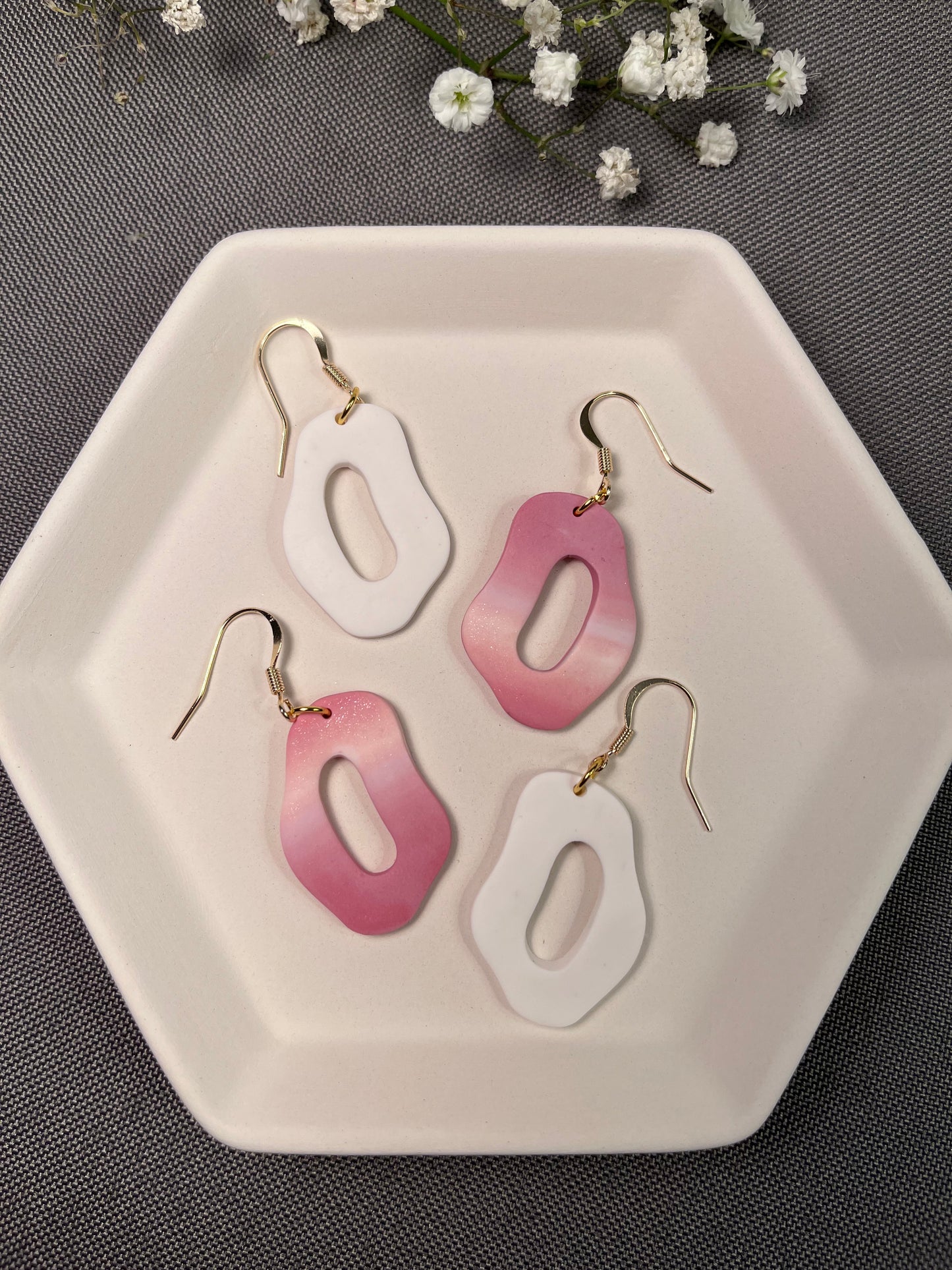 a. Organic shape earrings, lightweight earrings, everyday wear jewelry, statement earrings