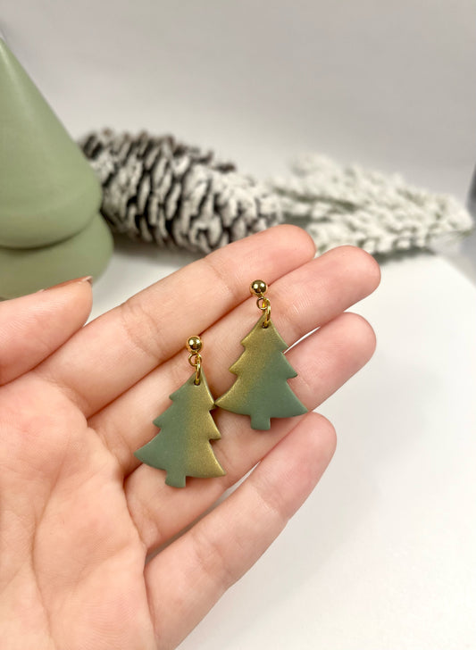 1.5 Christmas tree earrings, lightweight, everyday wear, holiday jewelry
