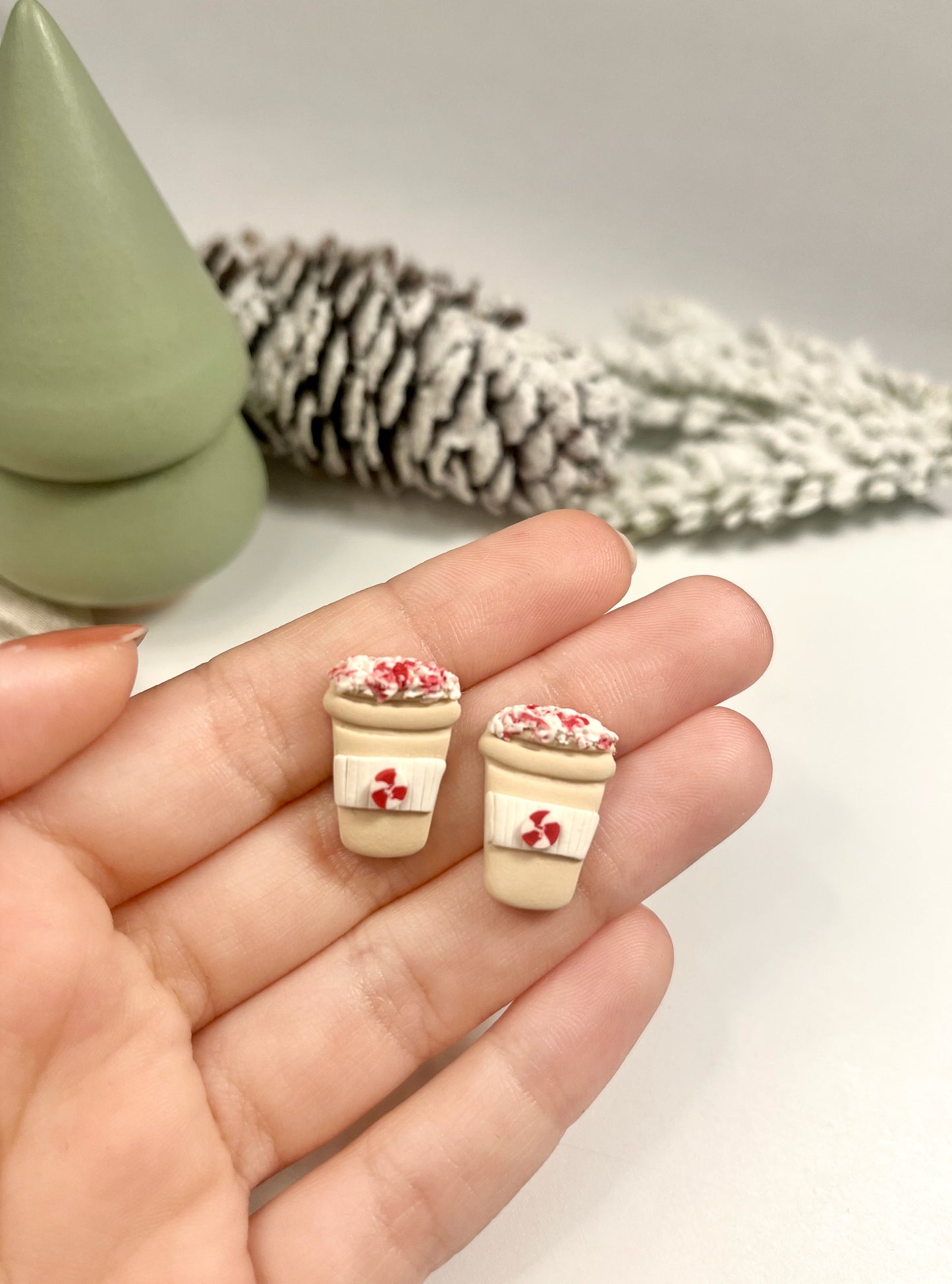 1.6 Peppermint coffee, lightweight, statement jewelry, holiday jewelry