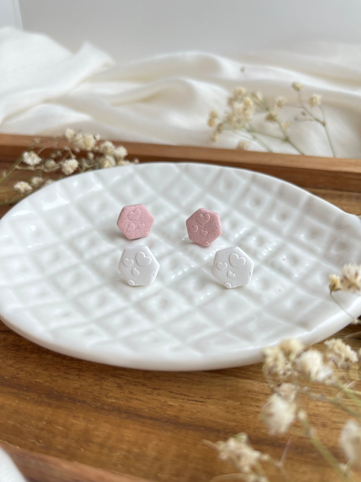 b. Fill my heart studs, lightweight earrings, everyday wear jewelry, romantic style