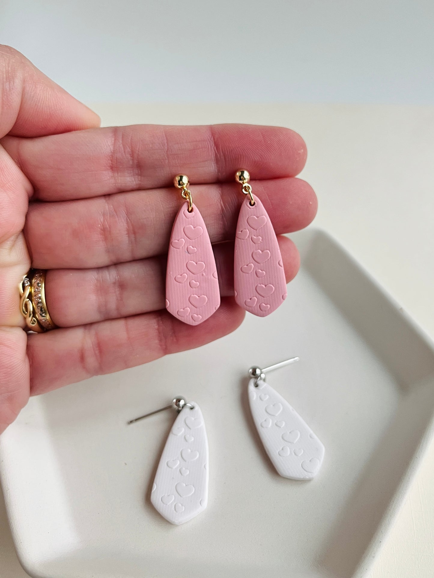 .  Drop earrings, Handmade polymer clay earrings