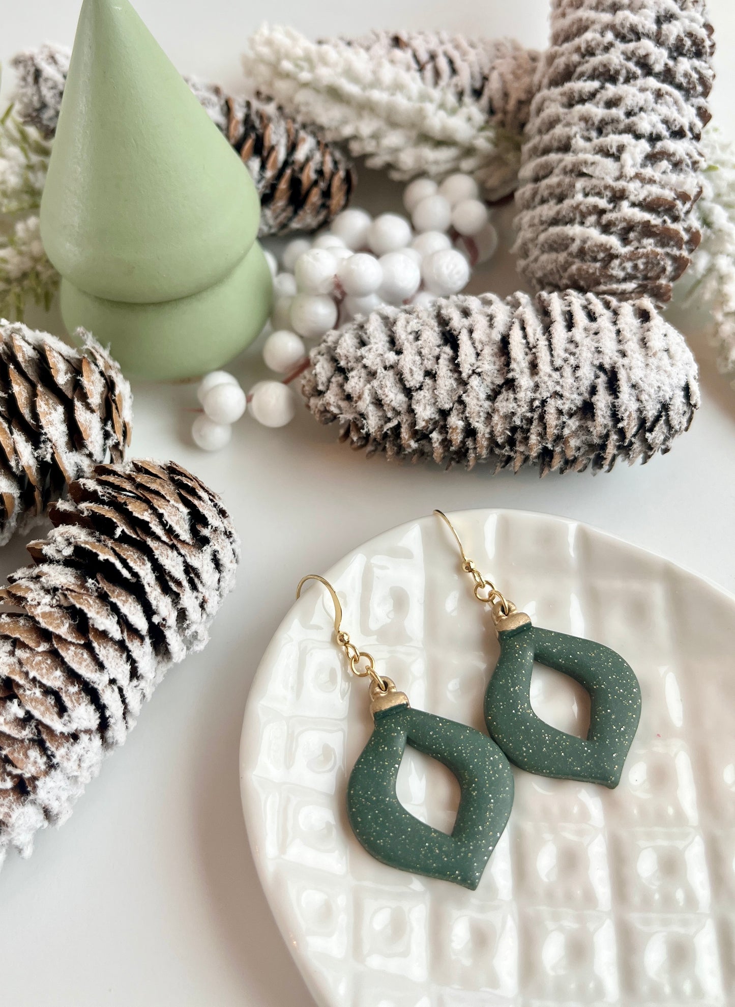 1. Holiday ornament earrings, lightweight jewelry, polymer clay