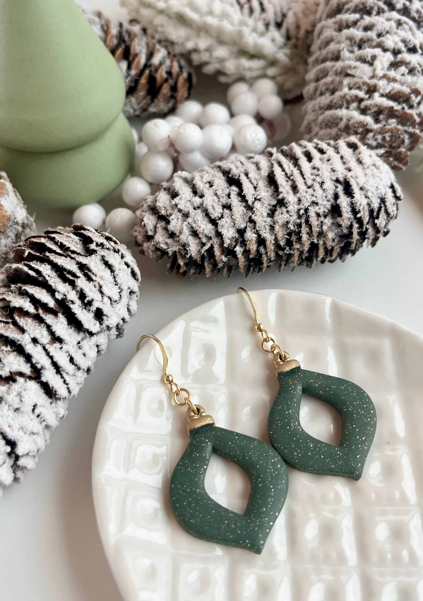 1. Holiday ornament earrings, lightweight jewelry, polymer clay