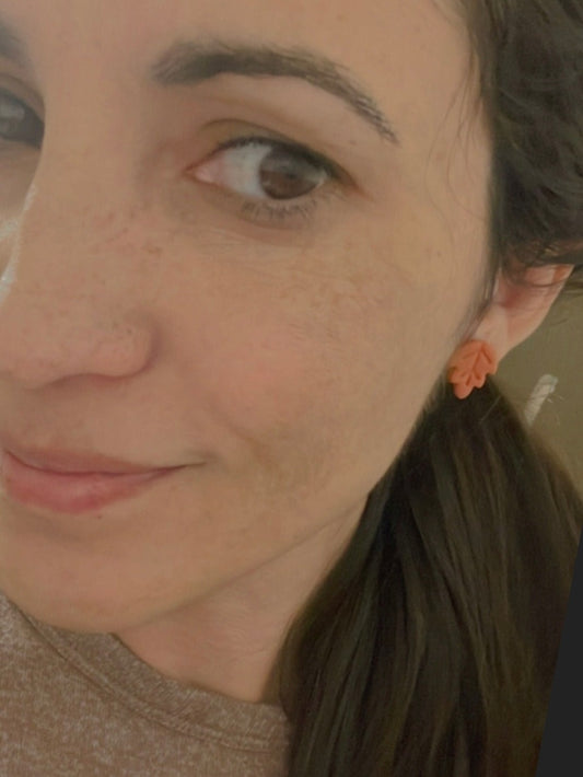 . Fall Leaf studs, clip on option, statement earrings, Fall jewelry