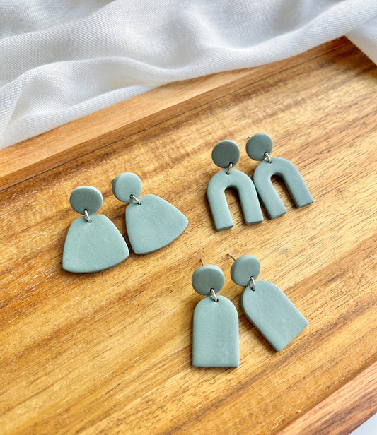 1.0 - Geometric shapes Polymer Clay Earrings, modern, minimalist aesthetic