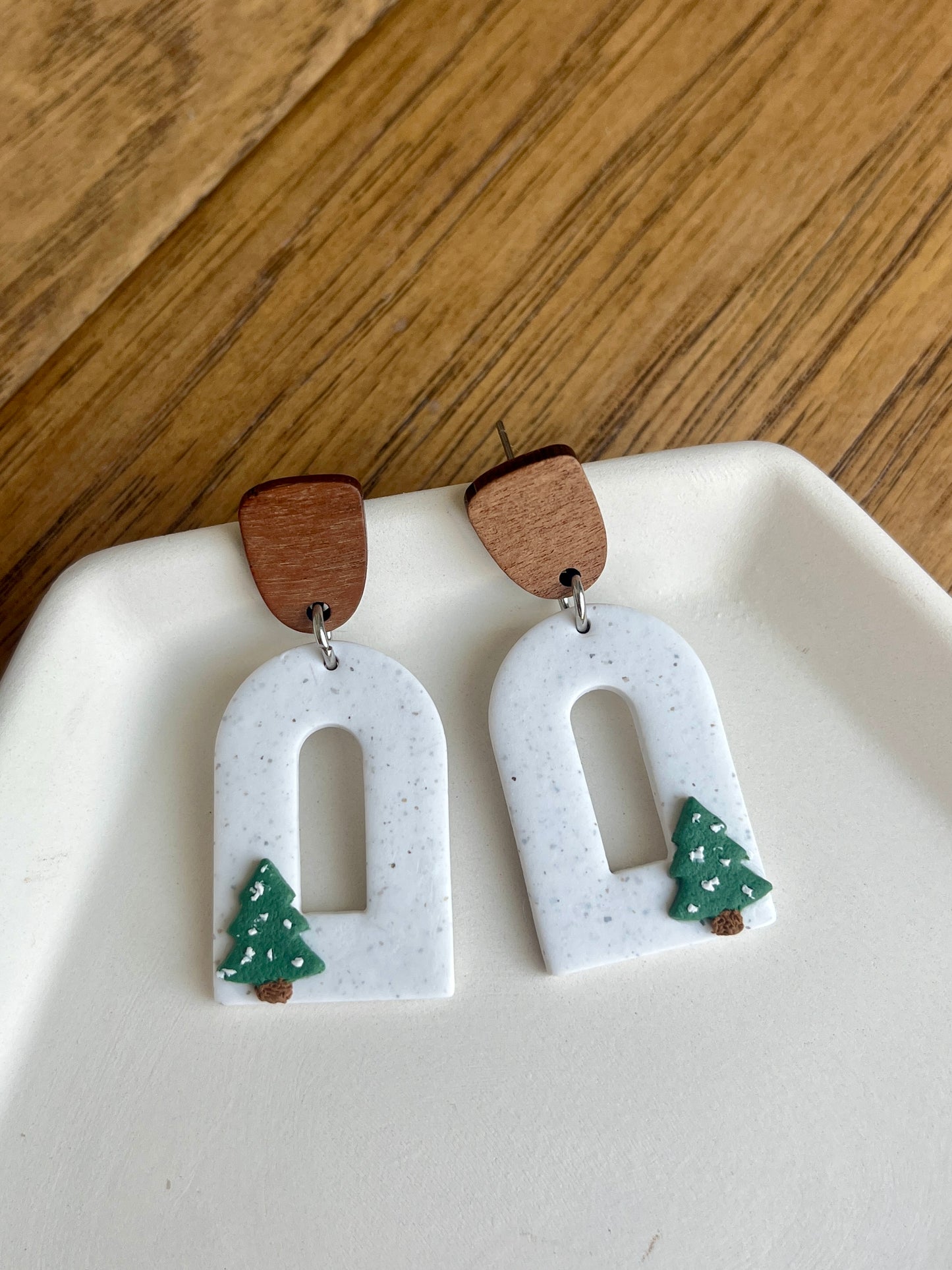 1. Holiday earrings, handmade, polymer clay