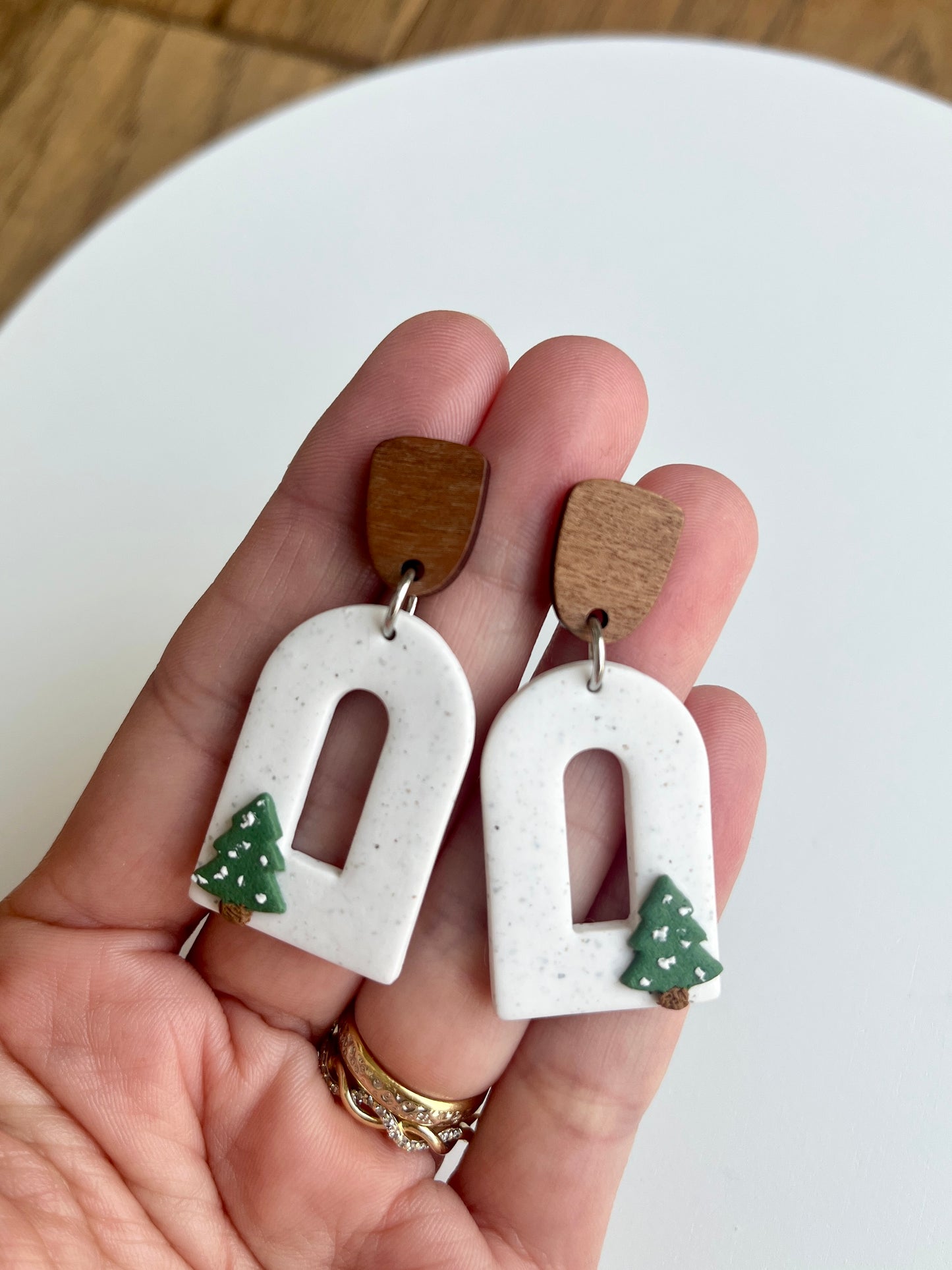 1. Holiday earrings, handmade, polymer clay