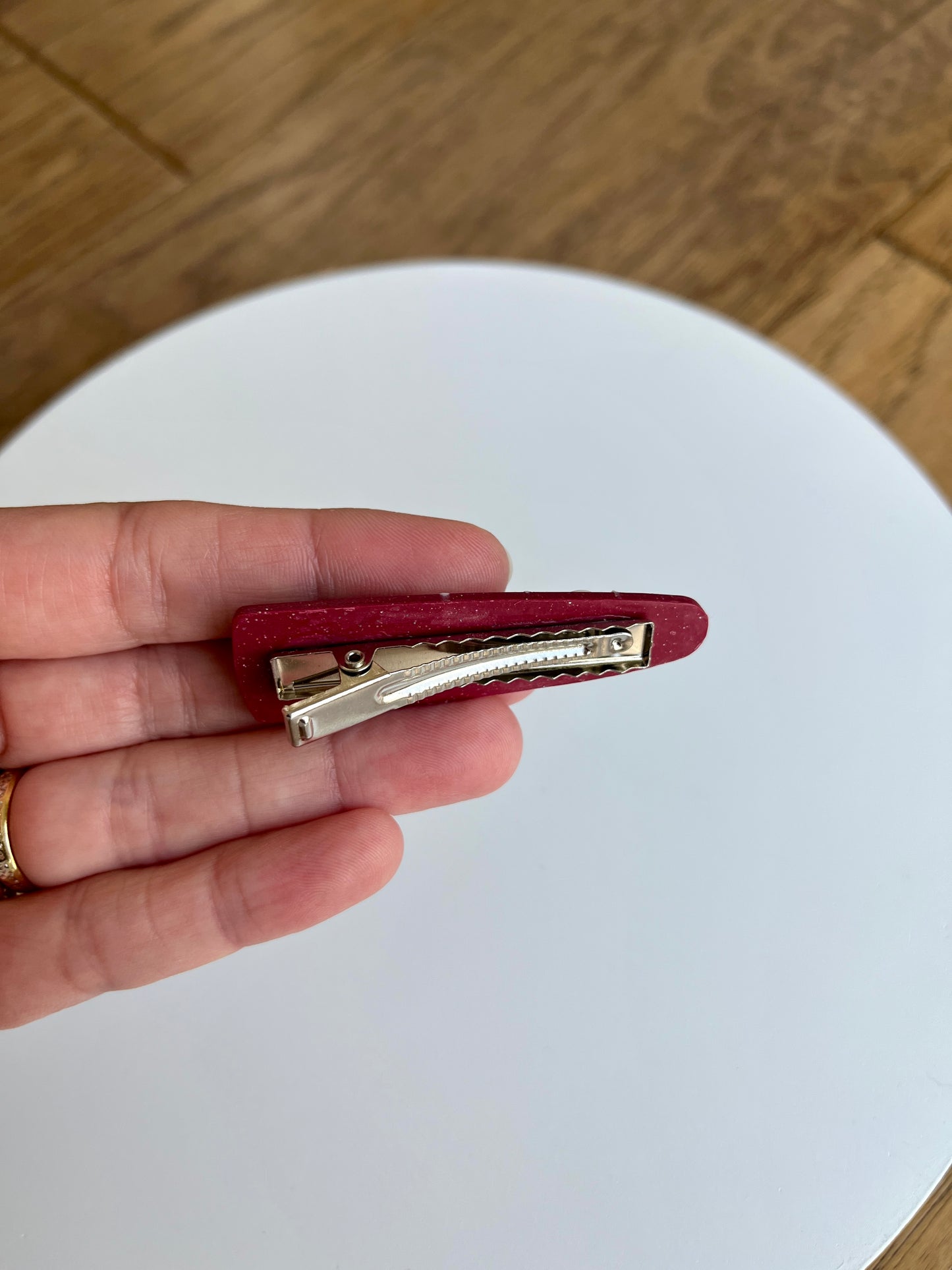 1. Hair clip, handmade, polymer clay