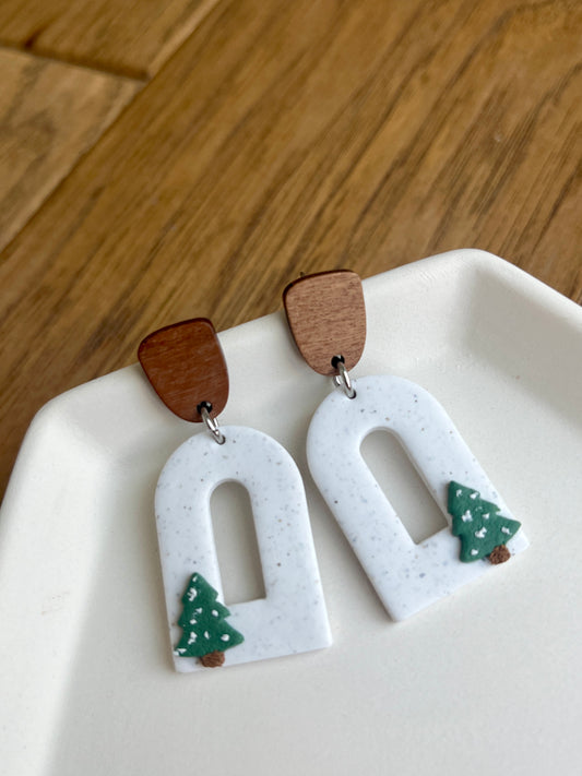 1. Holiday earrings, handmade, polymer clay