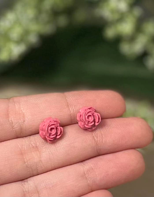 1. Rose studs, lightweight earrings, everyday wear jewelry