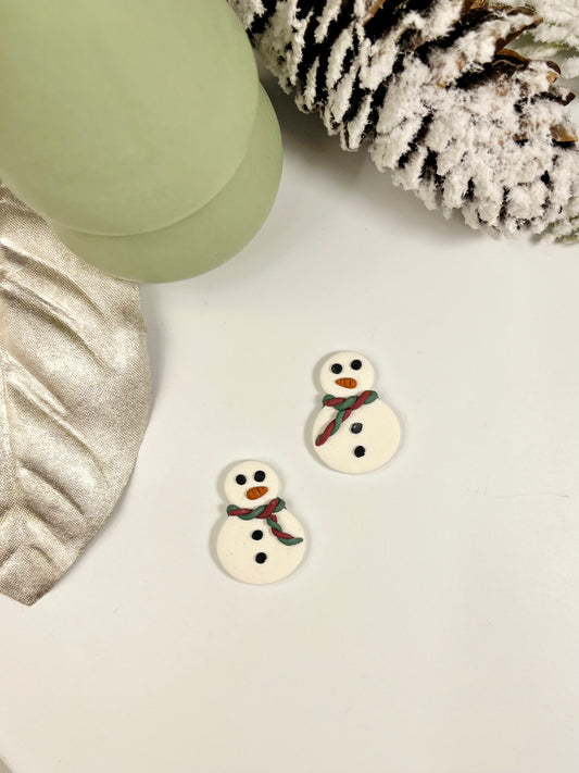 a. Snowman stud, lightweight statement jewelry, holiday jewelry